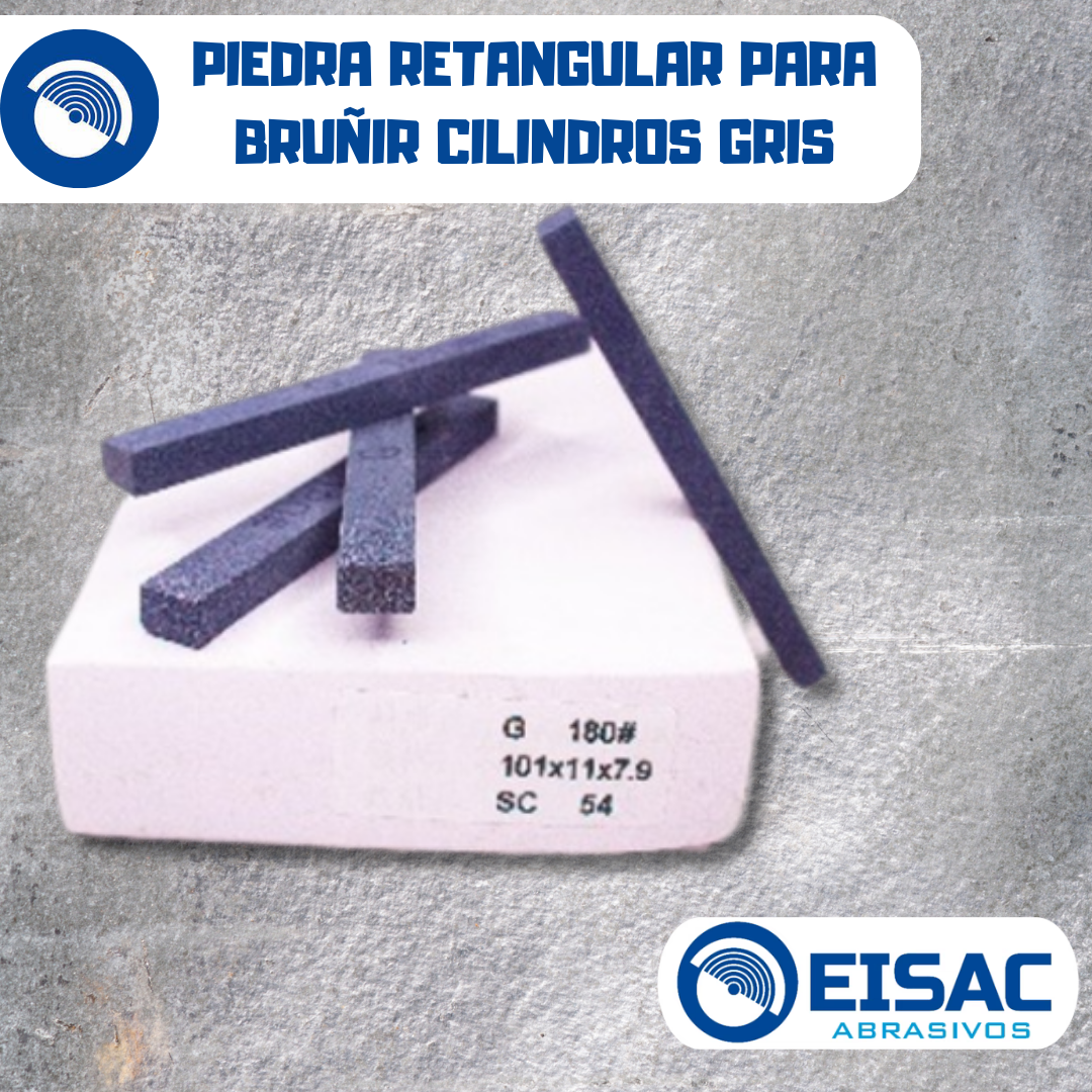 PIEDRA RECTANGULAR PARA BRUÑIR CILINDROS GRIS