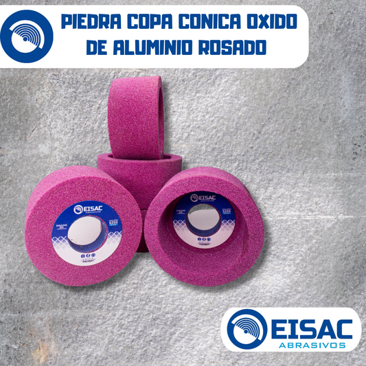 PIEDRA COPA CONICA OXIDO DE ALUMINIO ROSADO