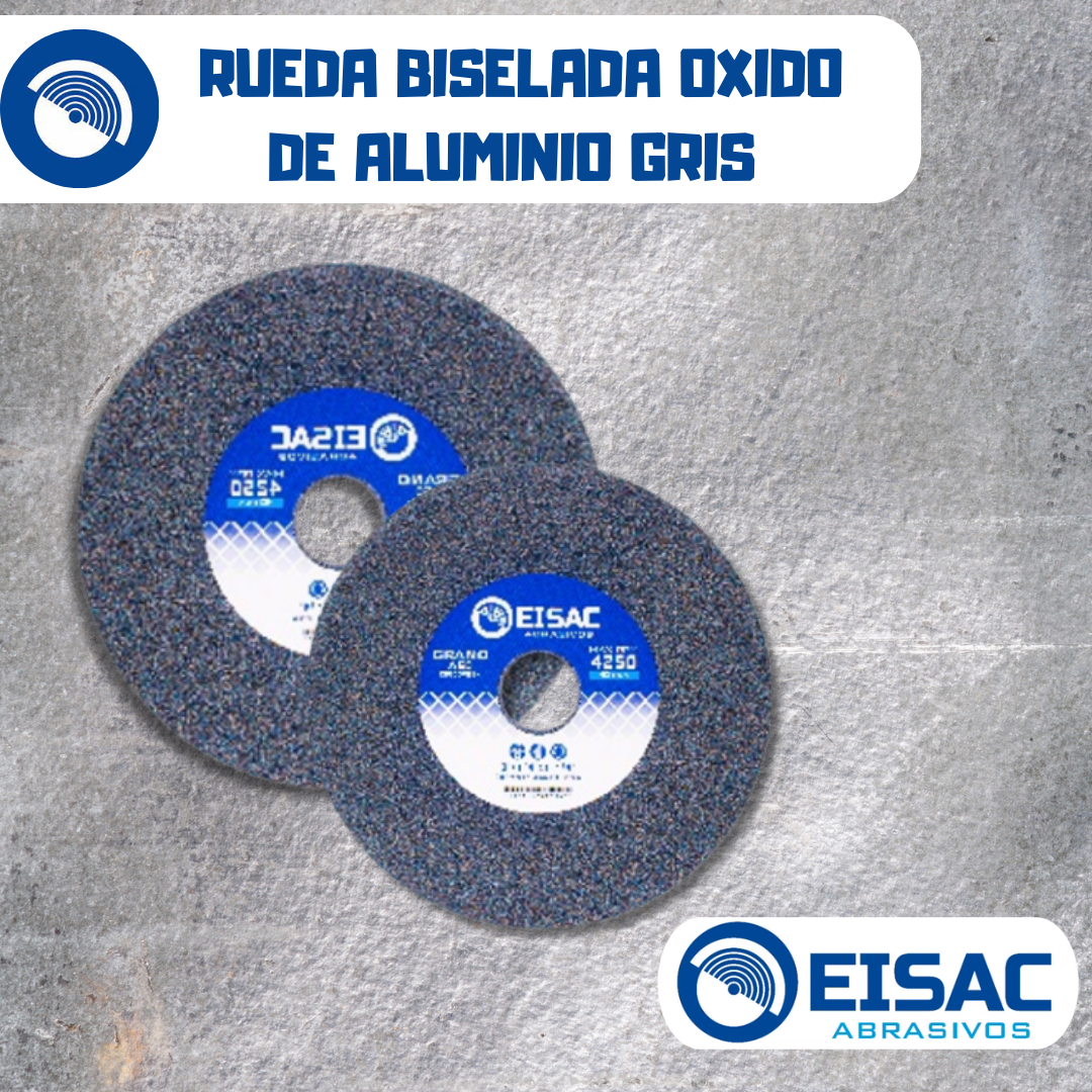 RUEDA BISELADA OXIDO DE ALUMINIO GRIS