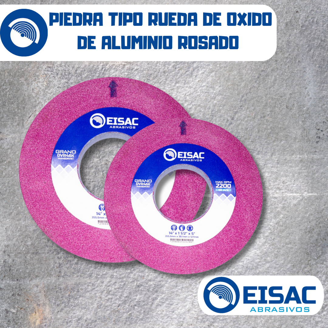 PIEDRA TIPO RUEDA DE OXIDO DE ALUMINIO ROSADO