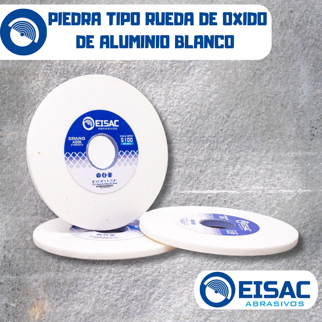 PIEDRA TIPO RUEDA DE OXIDO DE ALUMINIO BLANCO